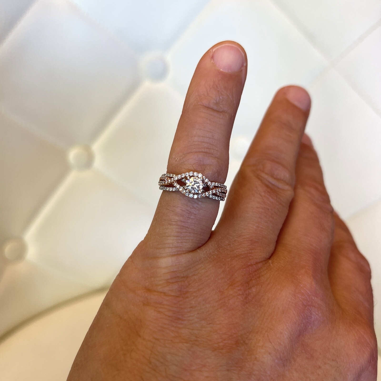 0.97 TCW Diamond Wedding Anniversary Ring 14k Gold 100% Natural F SI1