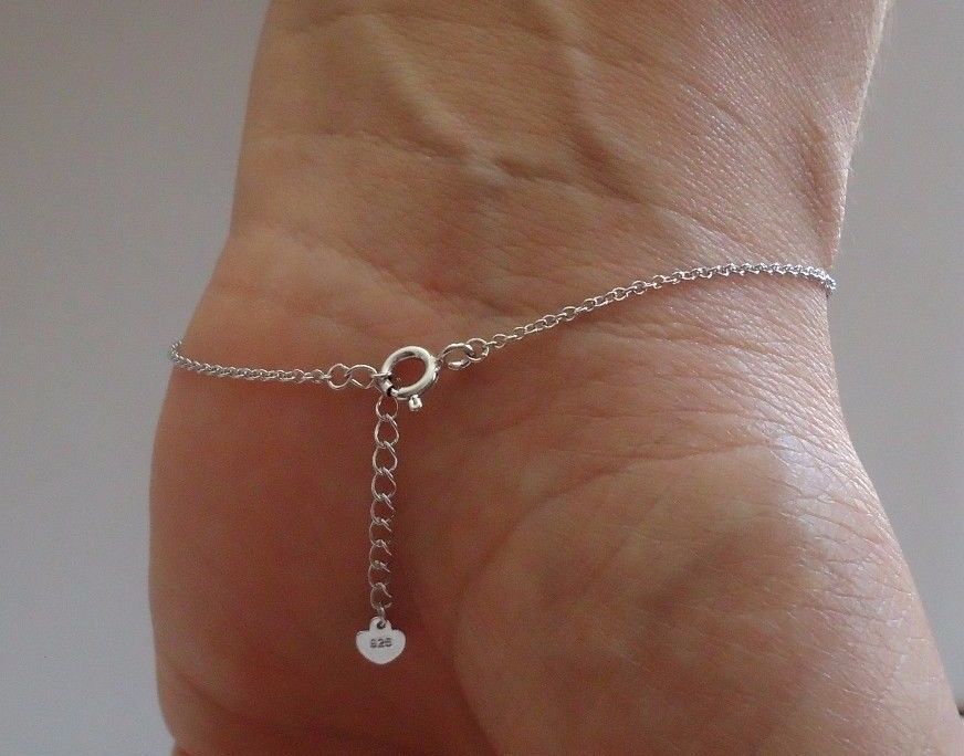 HEART 925 STERLING SILVER BRACELET W/ .75 CT LAB CREATED DIAMONDS / 8”