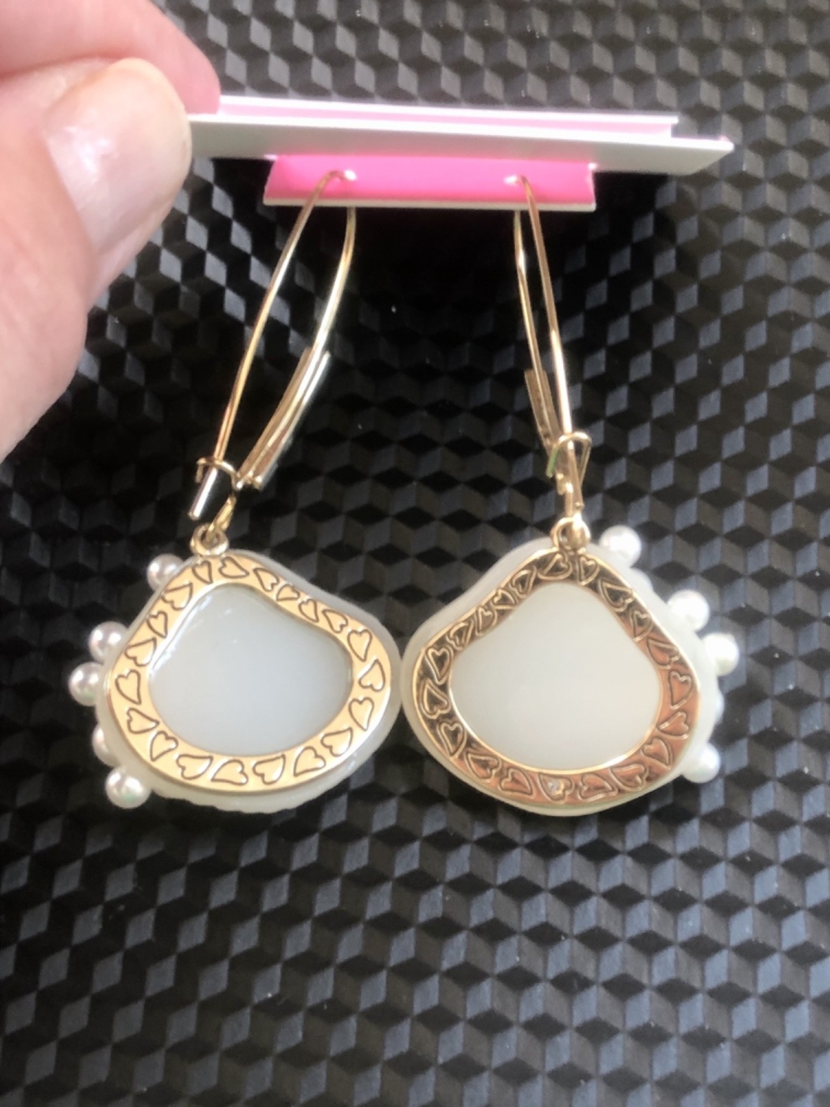 Betsey Johnson Clam Shell Starfish Faux Pearl Dangle Pierced Earrings, Beachcore