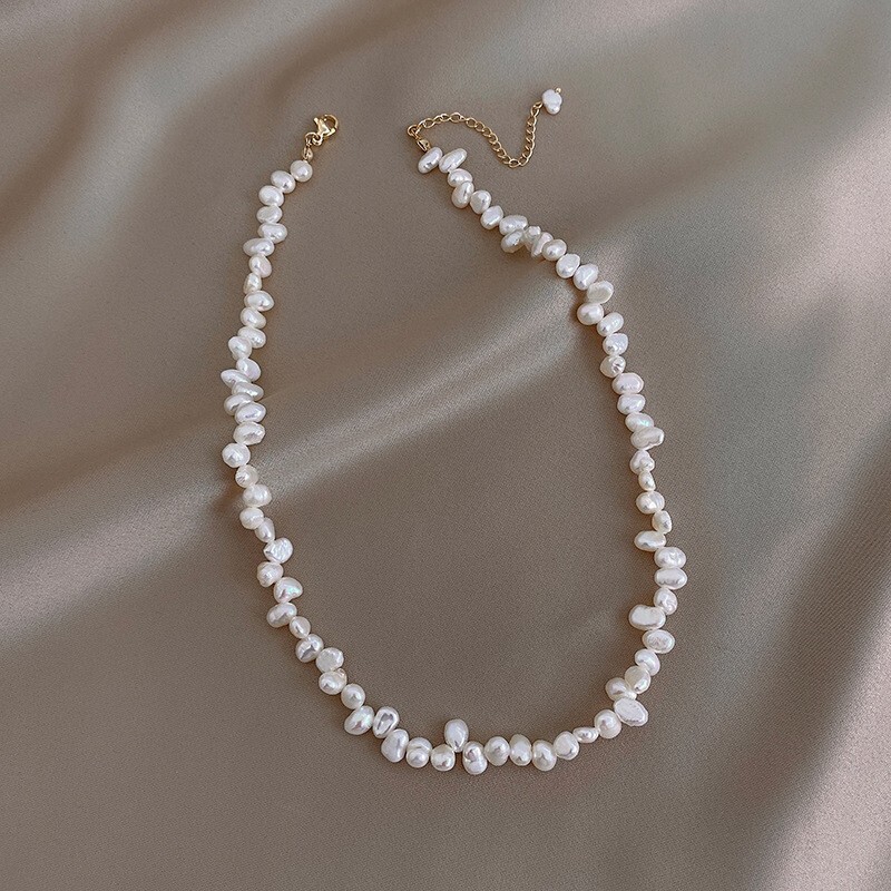 Pearl Necklace Chocker Beautiful Irregular Shaped Light Weight for Women