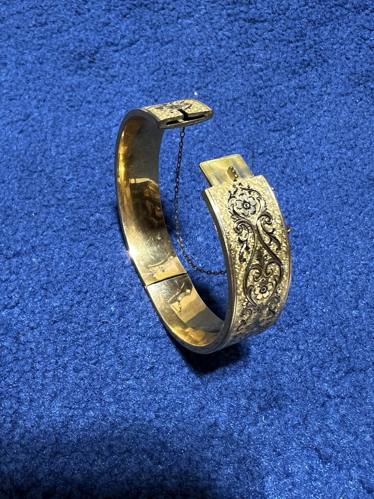 Gold Filled Hinged Bangle Bracelet, 14k Gold Tone Metal PS Co.