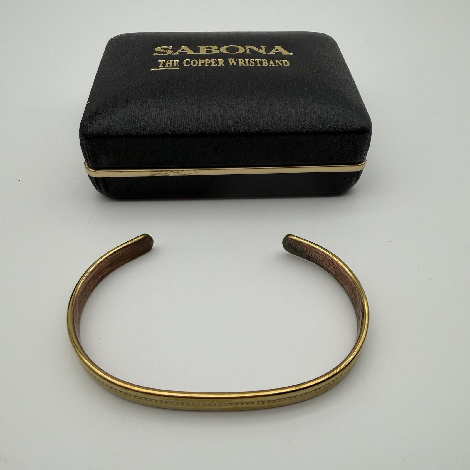 Men’s Vintage Sabona London Copper Gold Tone Layered Cuff Bracelet USA Made