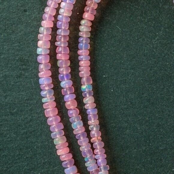 AAA Pink Ethiopian Opal Necklace with Gold Chain Fire Opal Spiritual Jewelry