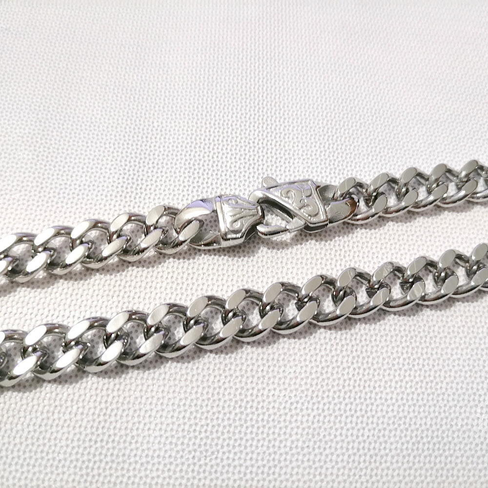 Men’s stainless steel Silver cuban Link bracelet or necklace W:10mm 8inch-36inch