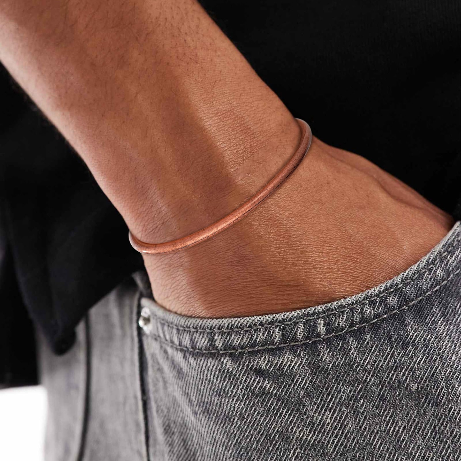 Adjustable Pure Copper Healing Cuff Bracelet for Men & Women – Waterproof Chunky