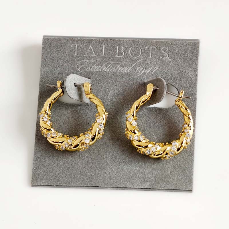 New 25mm Talbots Twisted Hoop Earrings Gift Chic Women Party Vacation Jewelry