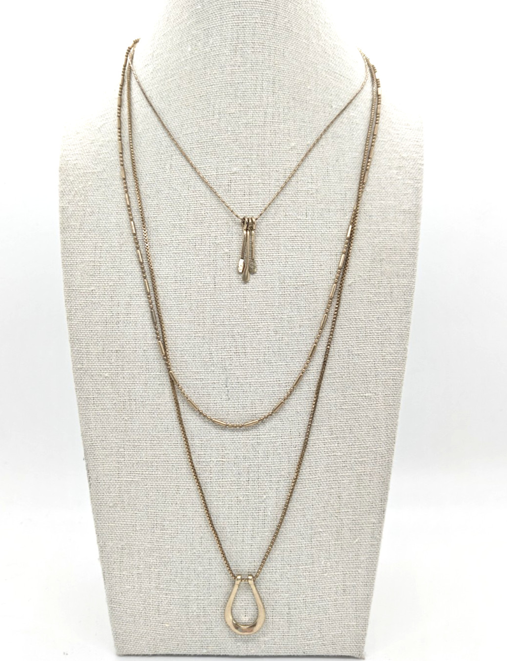 Women’s Gold Tone Necklace Multi Chain Pendant Charms