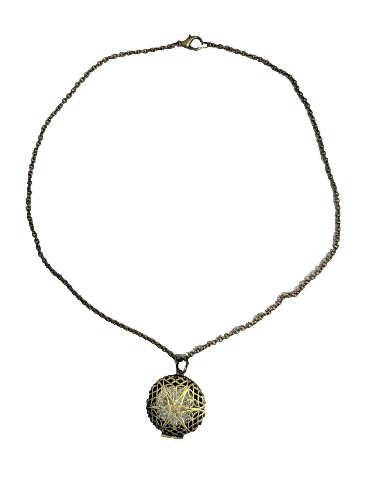 Gold Tone 18-in Necklace Fragrance Diffuser 1-in Pendant Lobster Clasp 50 Refill