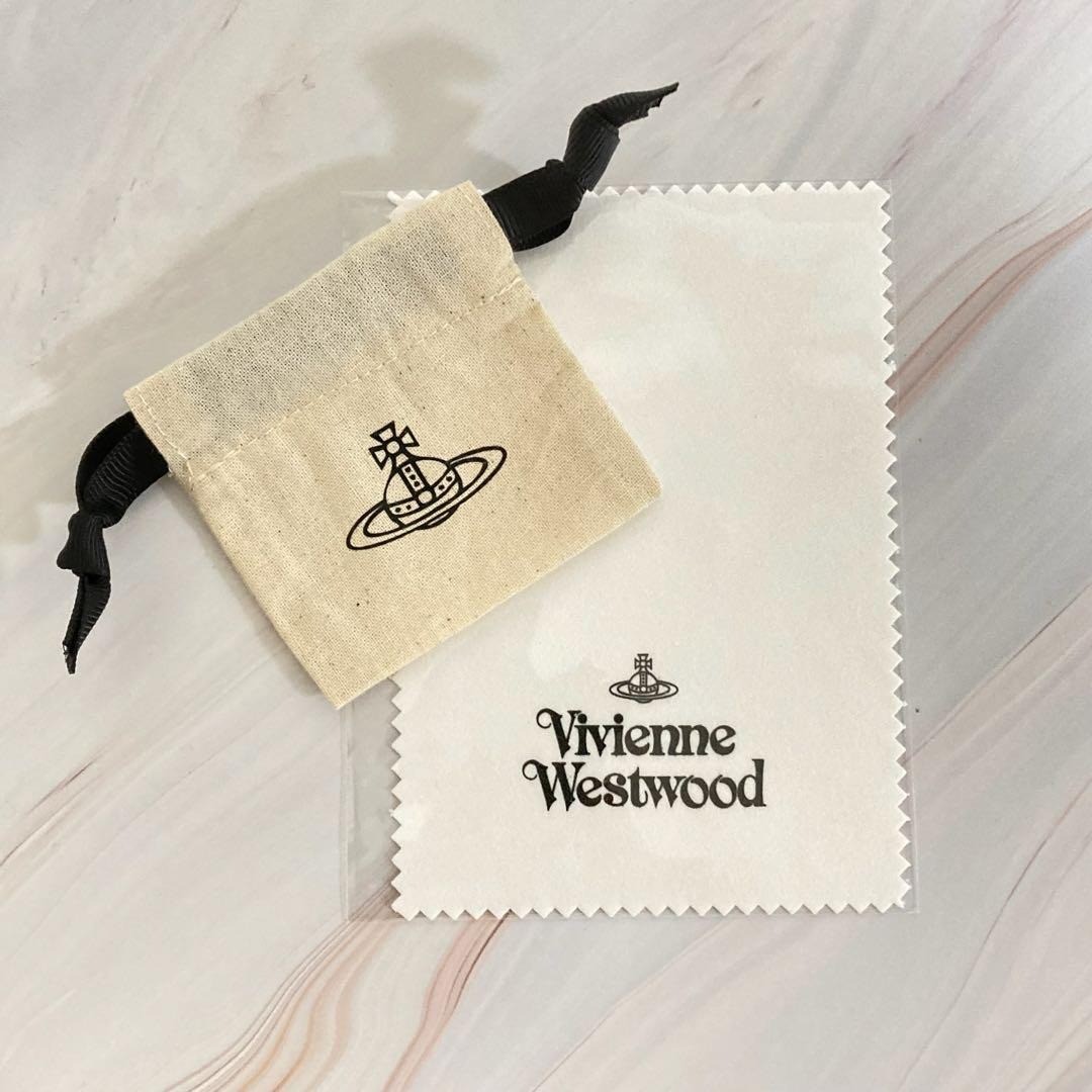 Vivienne Westwood ARIELLA Necklace Heart Silver Pink w/drawstring [E0140