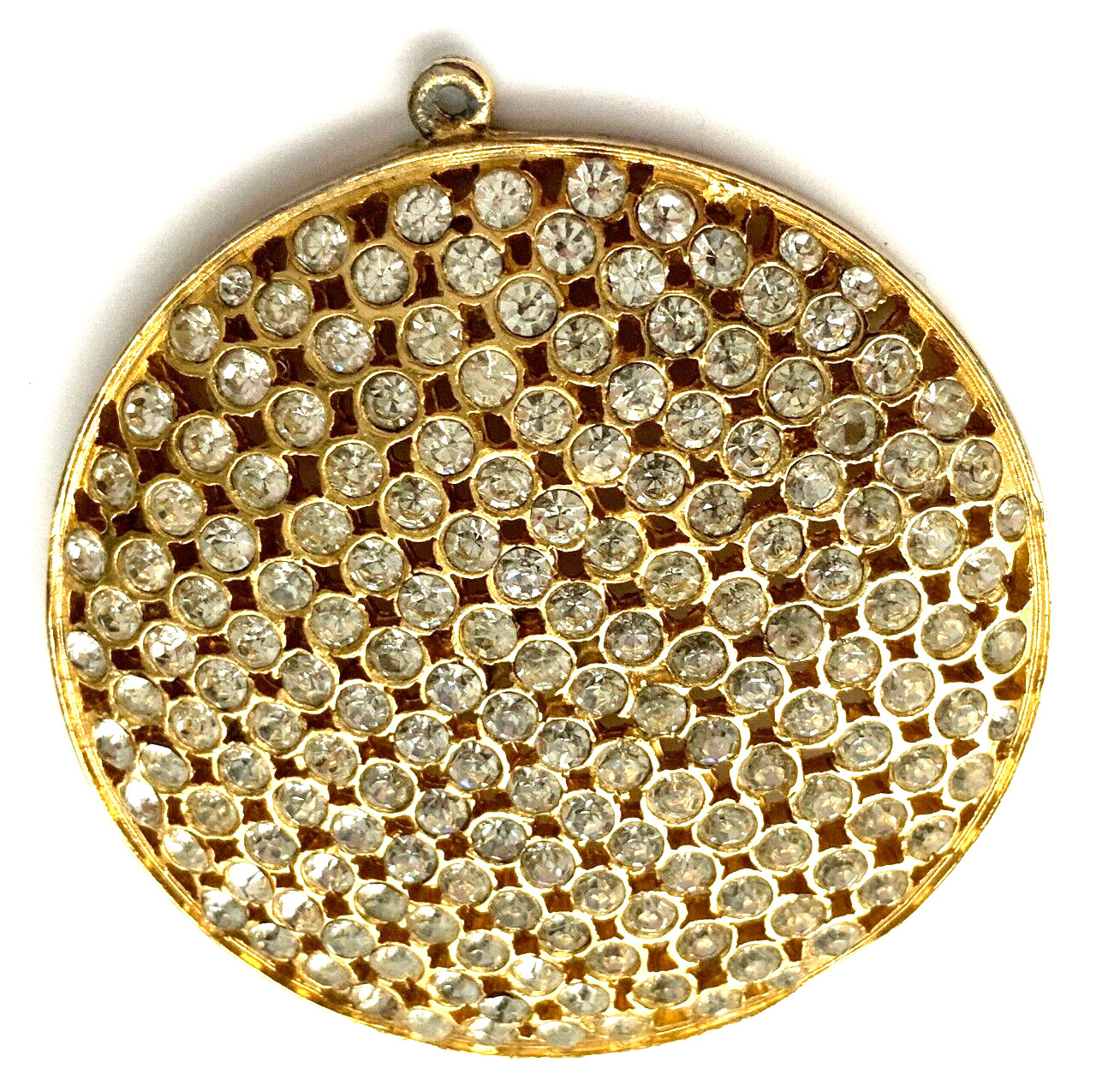 VALENTINO CRYSTAL EMBELLISHED GOLD TONE PENDANT