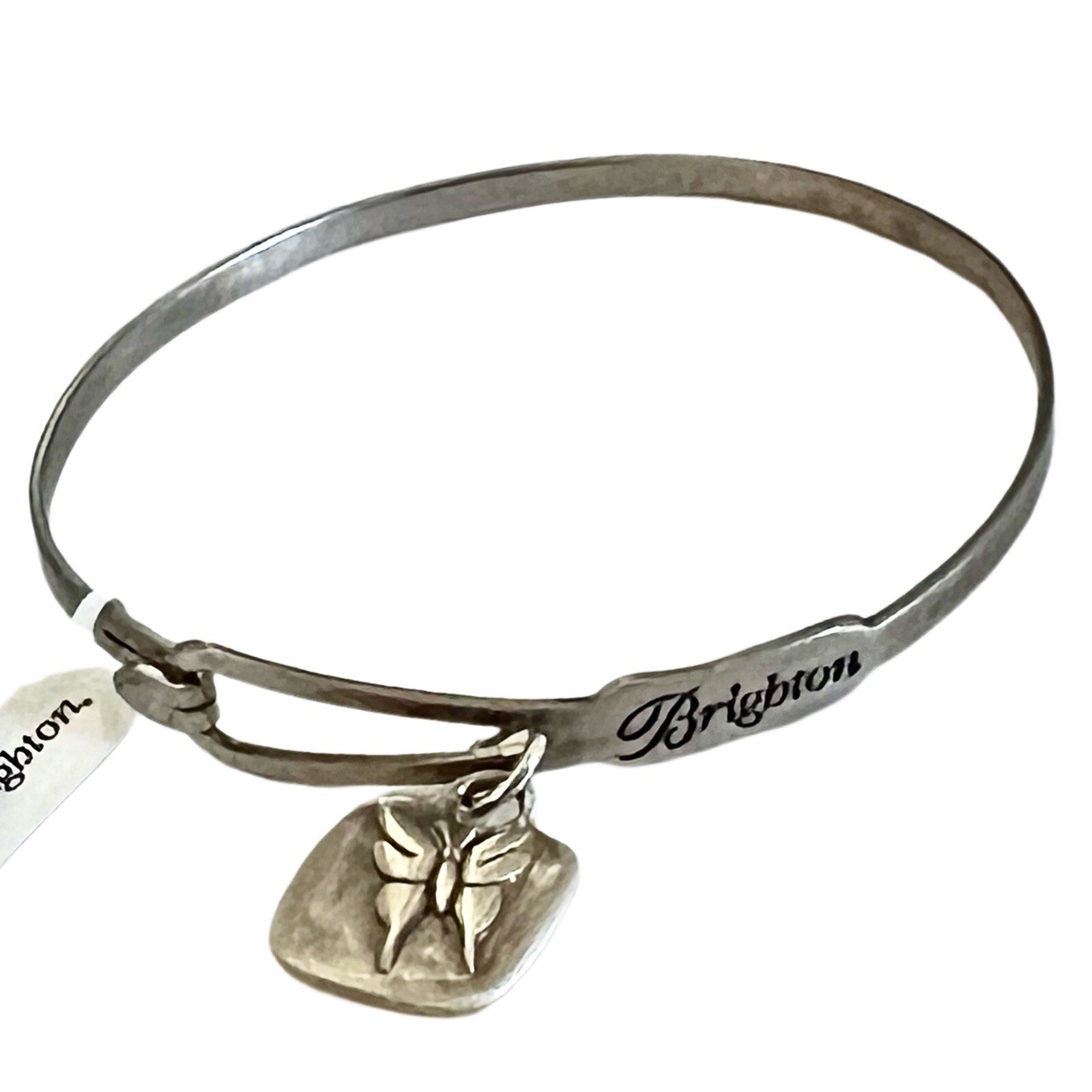 Brighton Butterfly Charm Message Bangle Bracelet POSITIVE MIND POSITIVE LIFE NWT