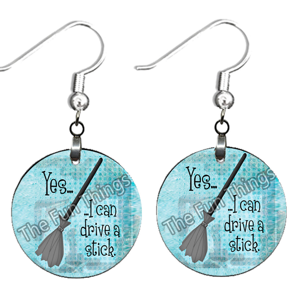 Humorous Witch Earrings NO TARNISHING Wood Dangle Fun Sassy Saying Jewelry Gifts