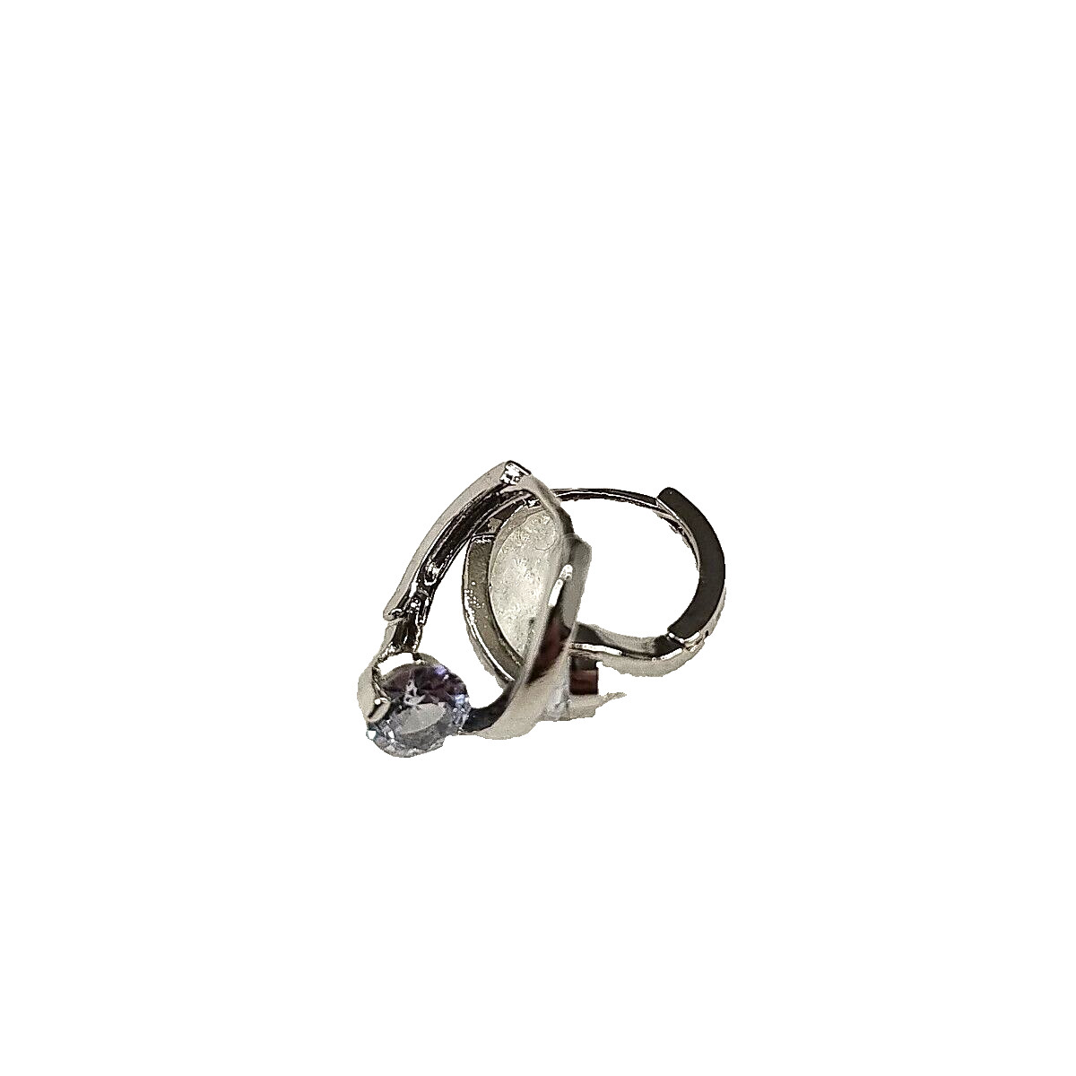 Small Hoop Earrings Brass Plated & Rhinestone Fashion Jewelry