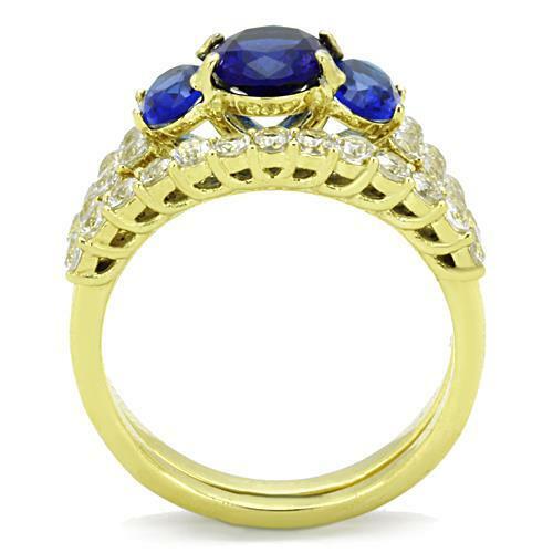 TK1720 – IP Gold(Ion Plating) Stainless Steel Ring with Synthetic Synthetic