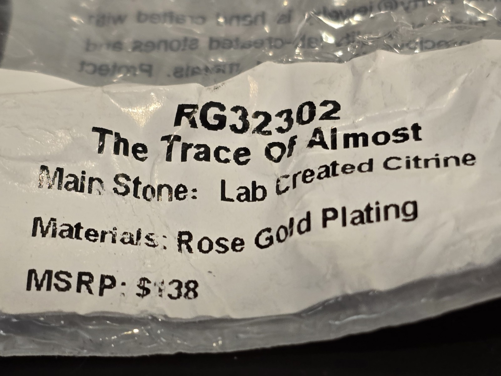 Ring Bomb Party OG RG32302 “The Trace Of Almost” Rose Gold/Citrine size 7