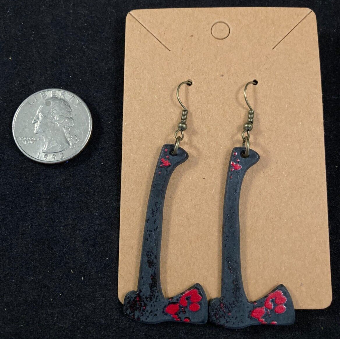 Bloody Axe Earrings – Dangle – Serial Killer – Halloween – Handmade