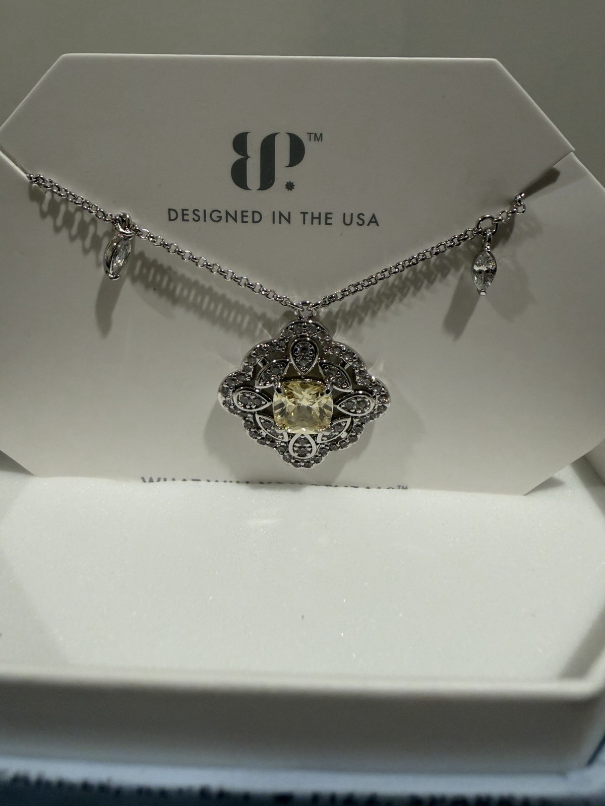 Bomb Party Necklace NK63760 – Neckline Negotiator – Lemon CZ Rhodium