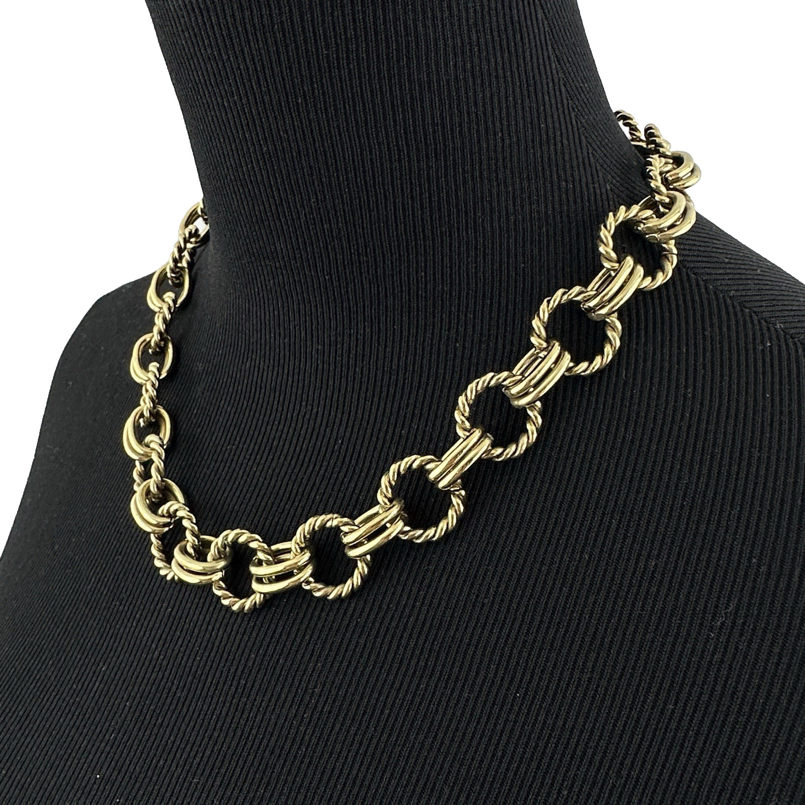 HEIDI DAUS gold-tone necklace – double-link twisted cable chain 19.5″ toggle