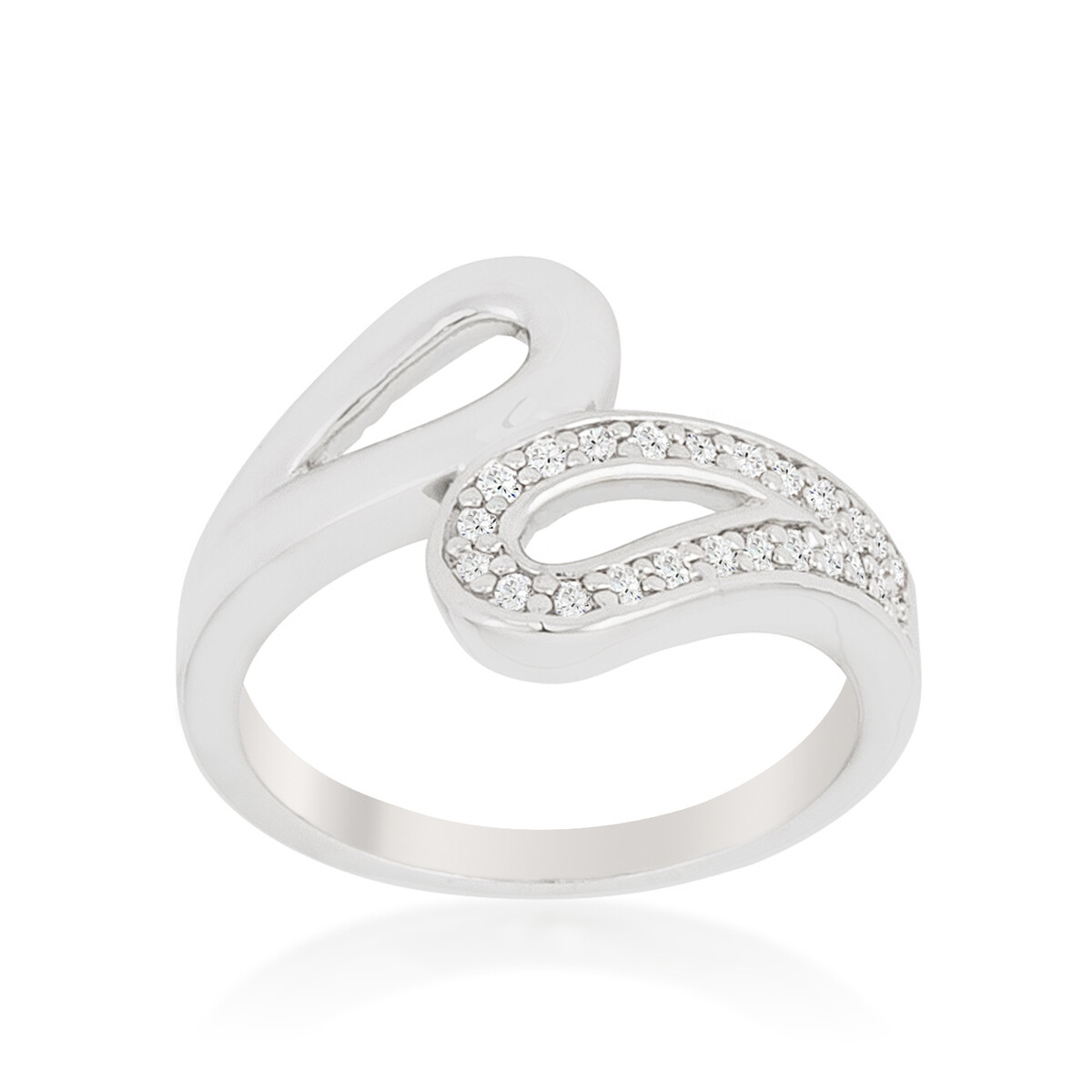 Fancy Split Shank CZ Contemporary Band Ring