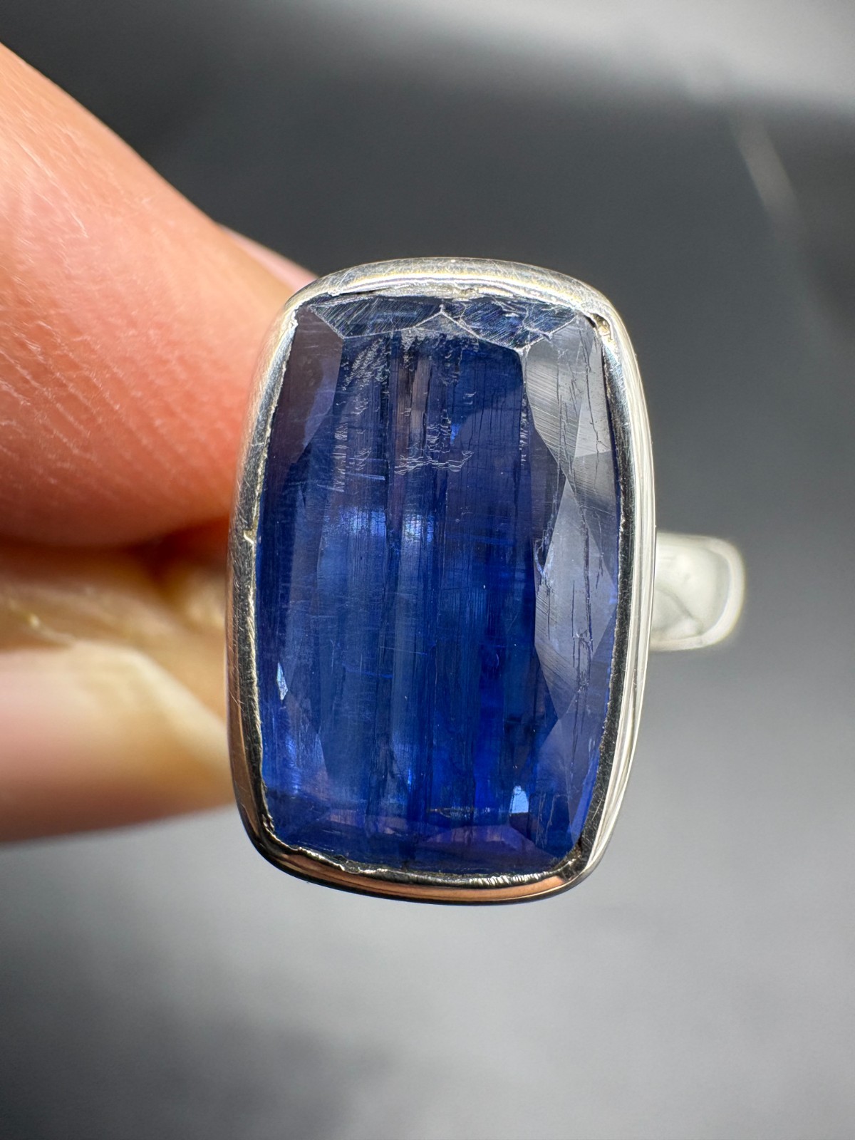 Himalayan Kyanite Sterling Silver Ring | Royal Blue Gemstone, US Size 8