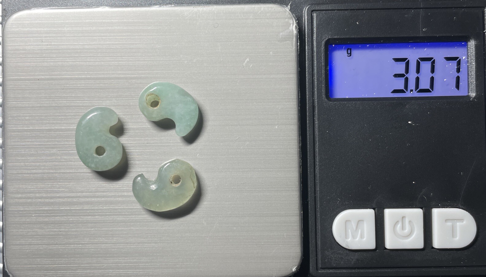 x3 Jade Itoigawa green ice mini Magatama Japan Stone jewelry charm 024