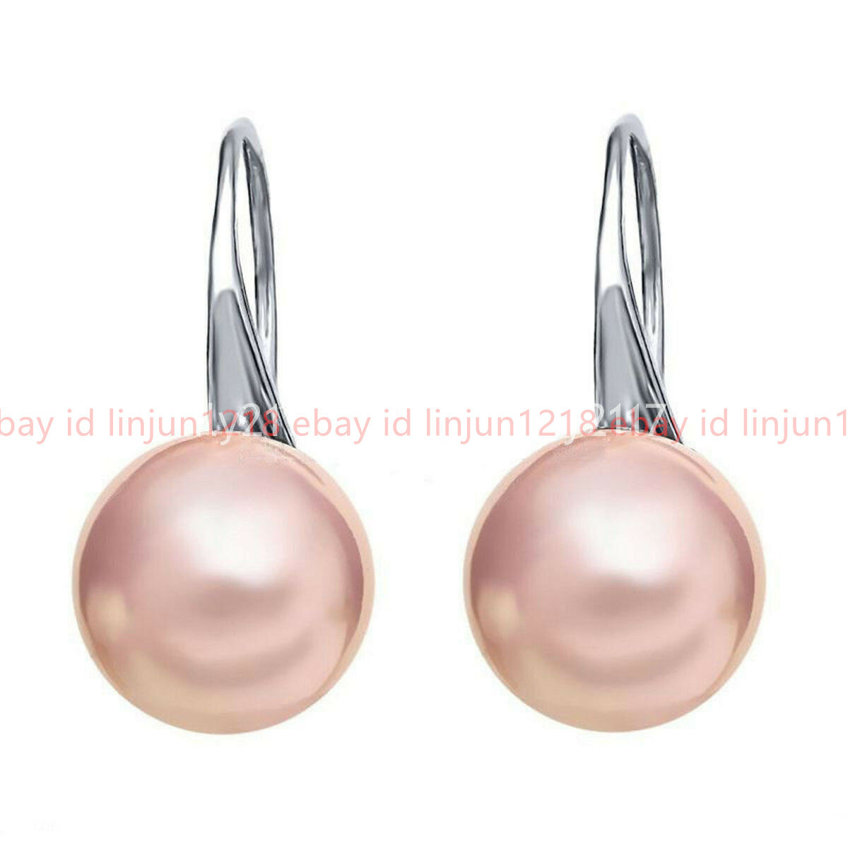 Natural 4 Colors 10/12/14mm Tahitian South Sea Shell Pearl Silver Hook Earrings