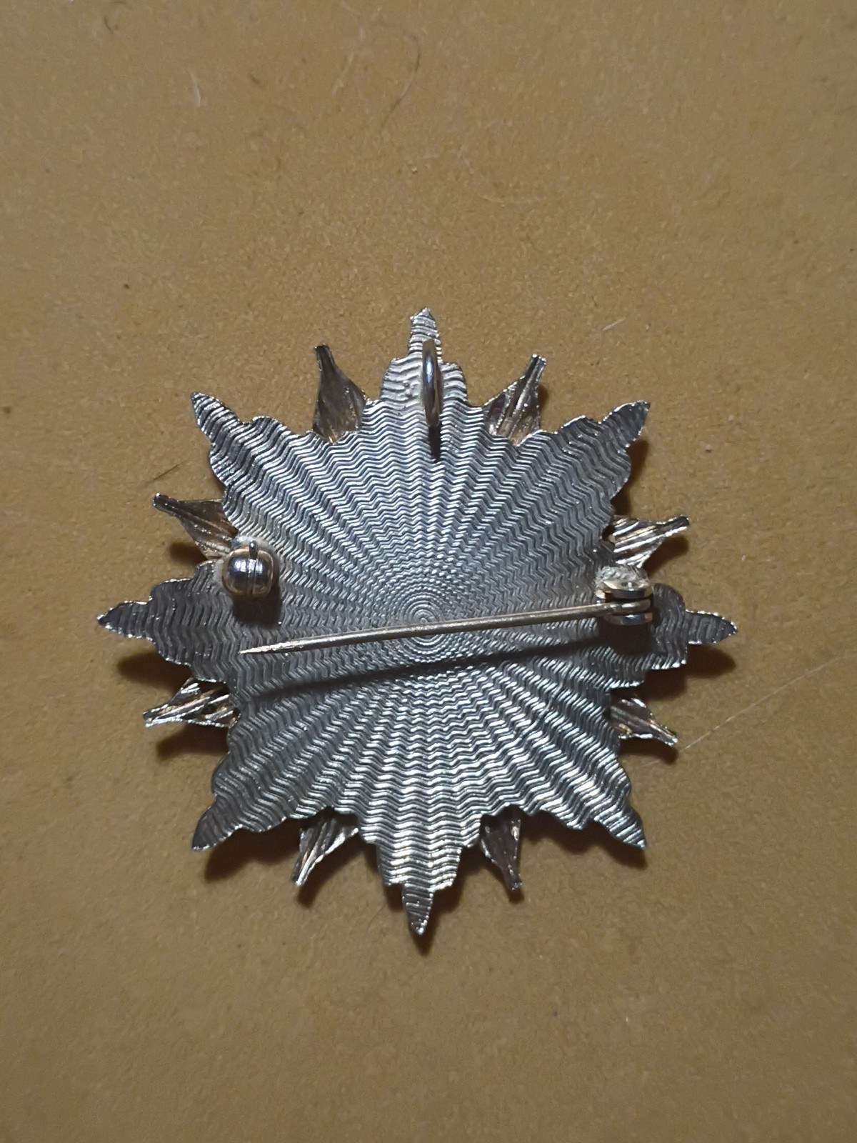 Breast Star Pin Great Britain” In This Sign Conquer” Gold Tone Vintage