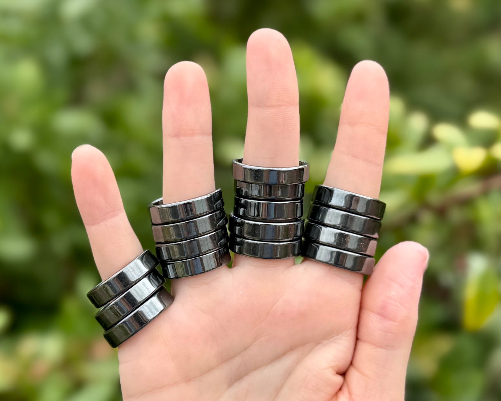 Hematite Ring, Hematite Gemstone Crystal Jewelry – Choose Size (Crystal Ring)