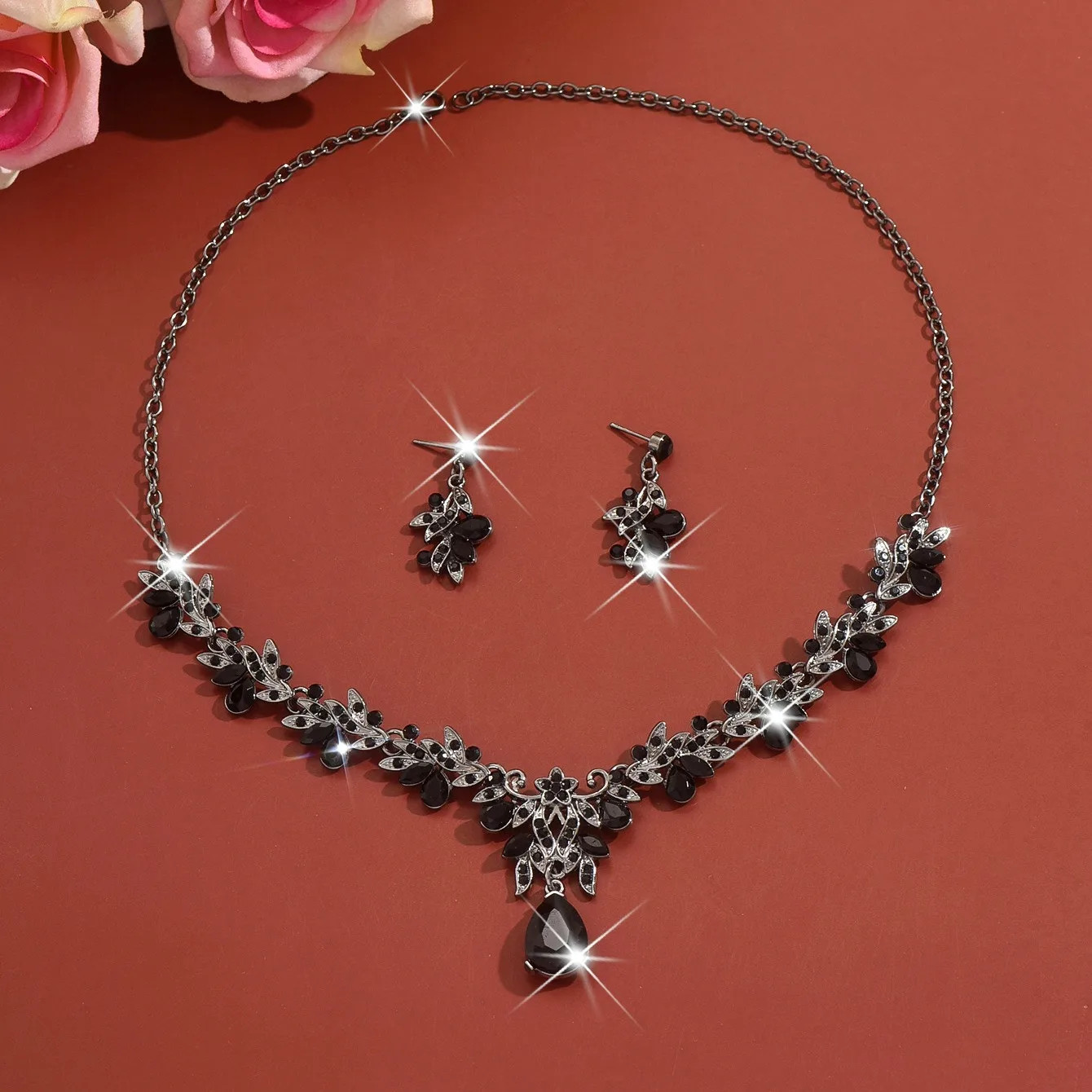 3pcs New Fashion Necklace Sets for Women Waterdrop Collar Choker Necklace