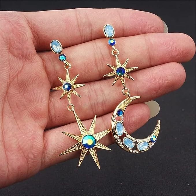 Betsey Johnson Celestial Moon & Star Drop Earrings | Perfect Gift for Her
