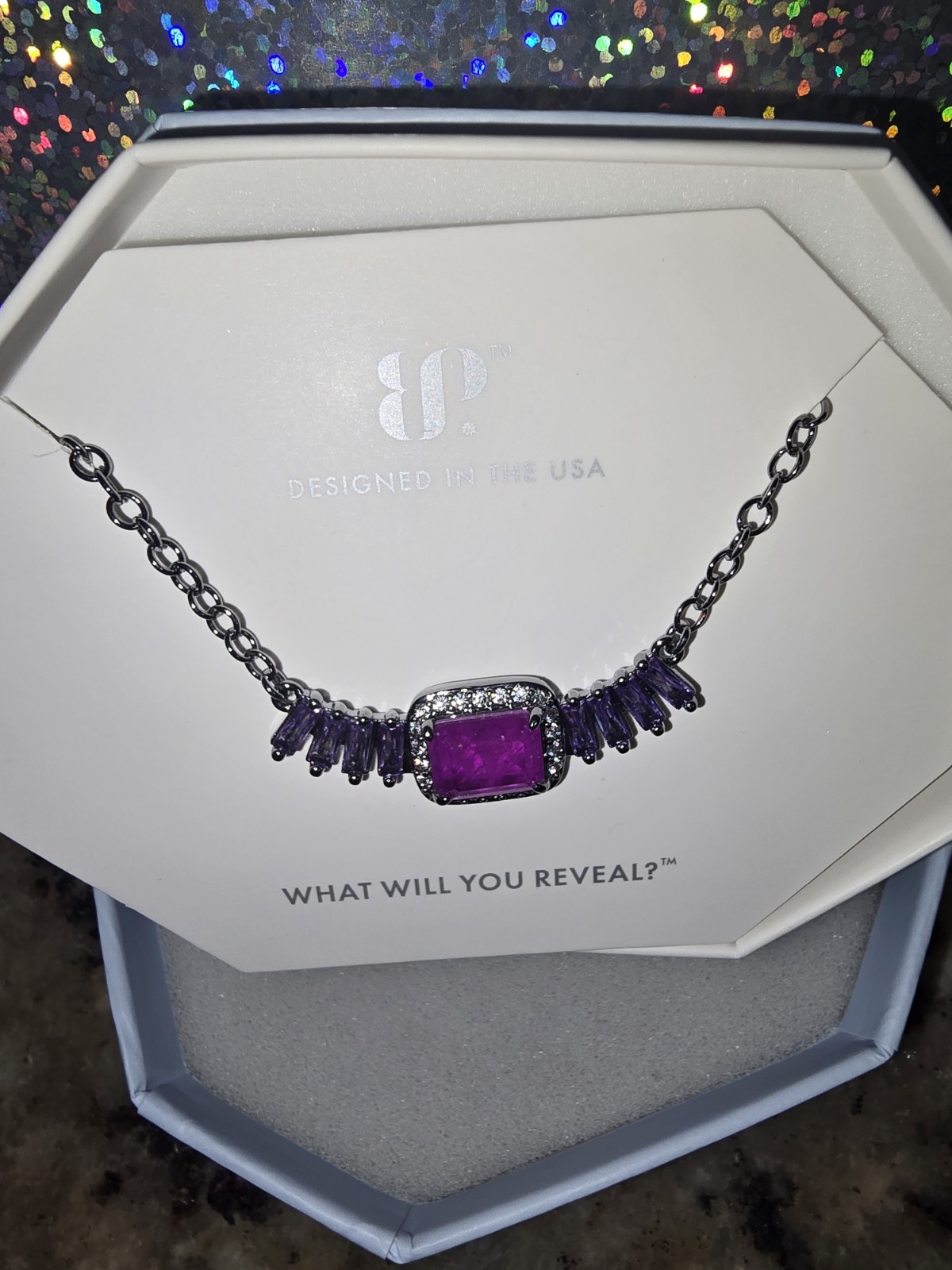 Bomb Party NK56687 Pale Dreams On The Horizon Necklace Purple Flourite