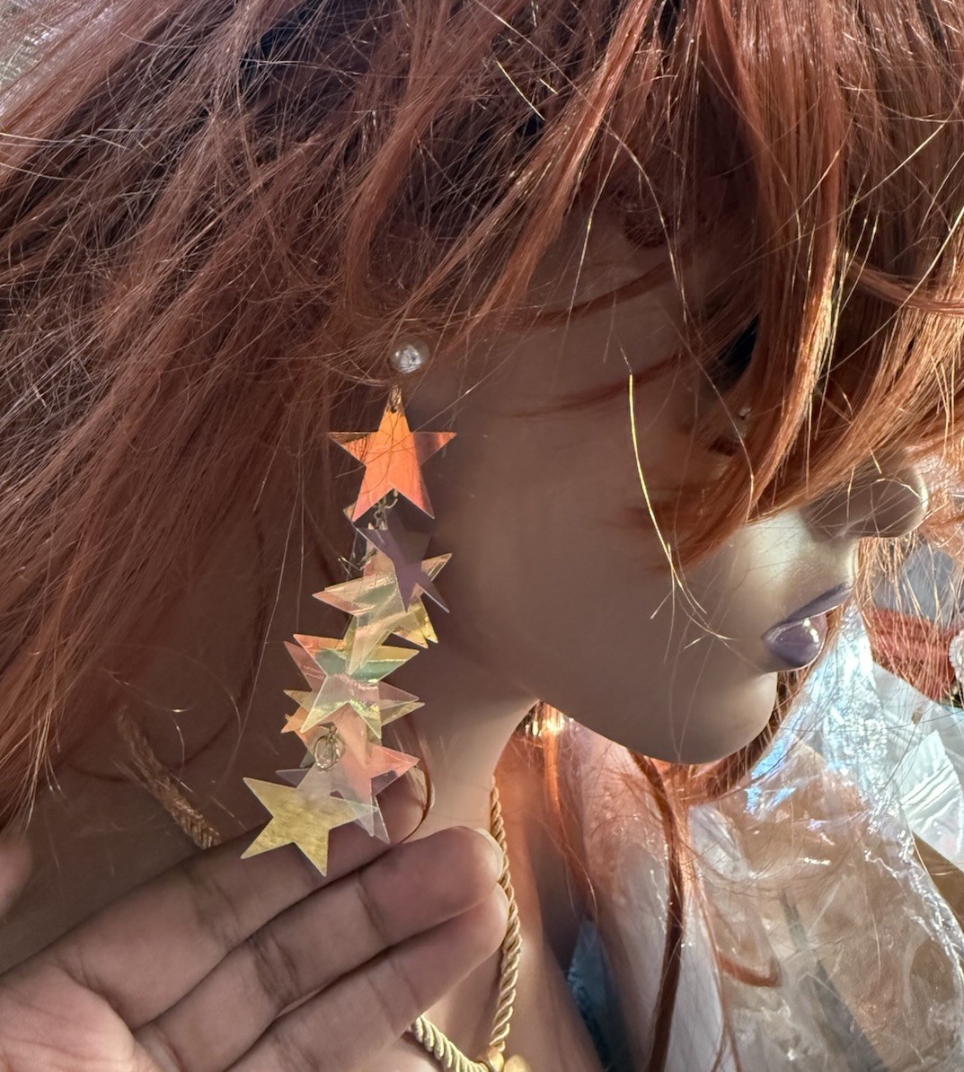 Large Star Acrylic Earrings Vintage Style Plastic Chunky Statement Big