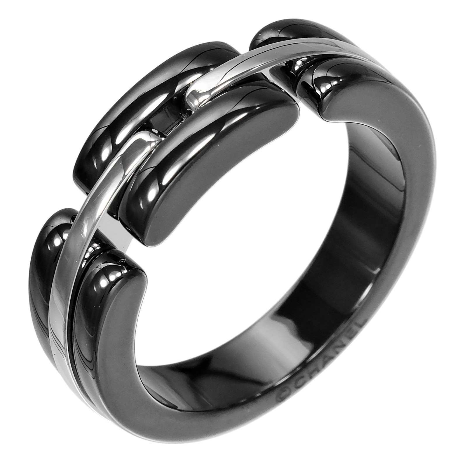 CHANEL Ultra Ring K18 white gold/ceramic #8.6(US Size) 7.5g mens