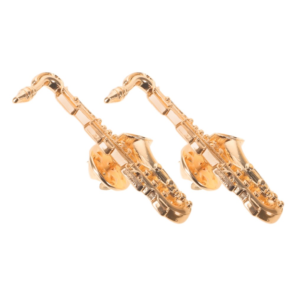 2 Pcs Music Badge String Instrument Brooch Saxophone Pin Electric Guitar