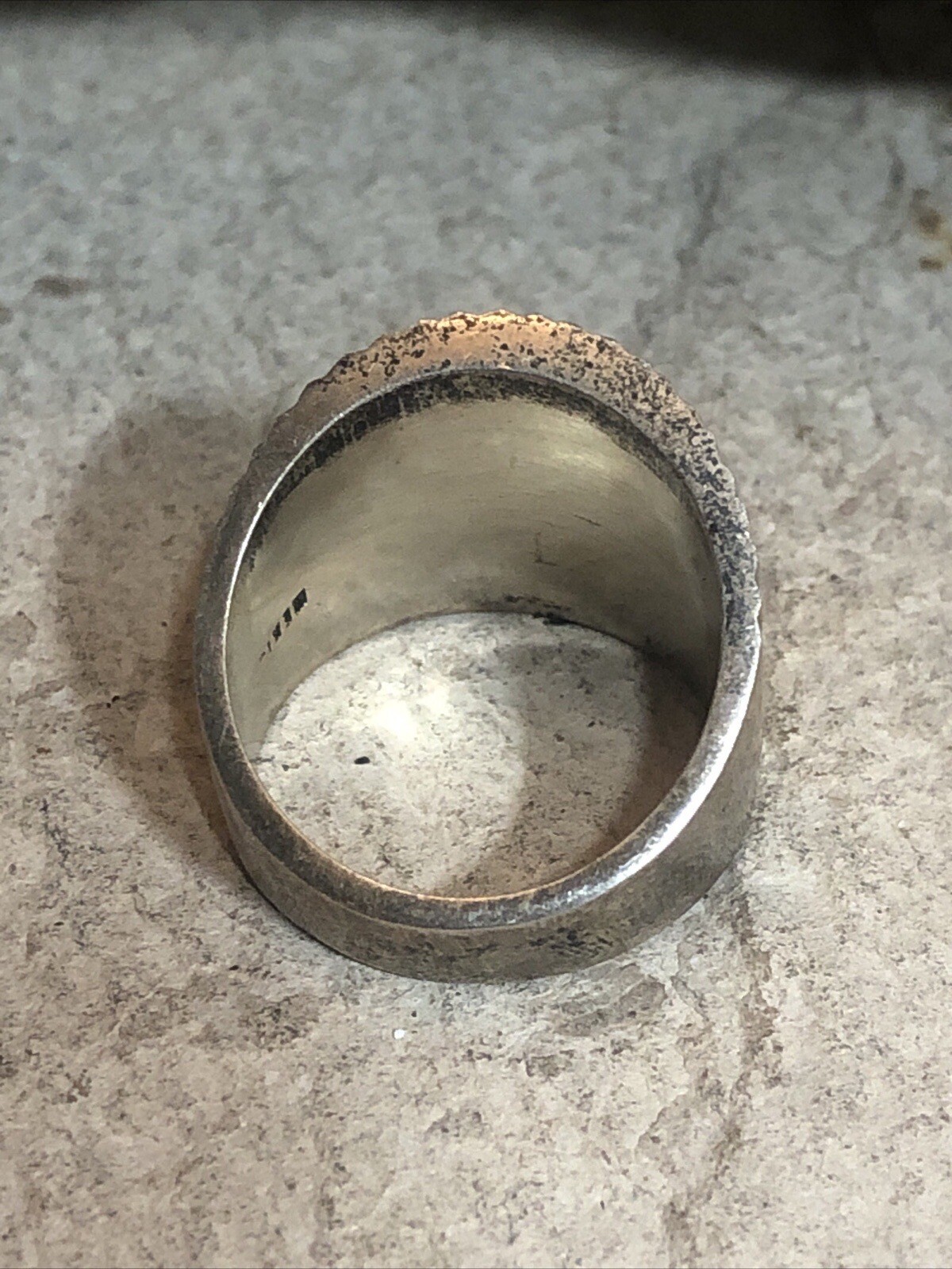 4. Vintage SU 925 Sterling Silver Wide To Narrow Ribbed Ring 7.75s, 13.2g Mexico