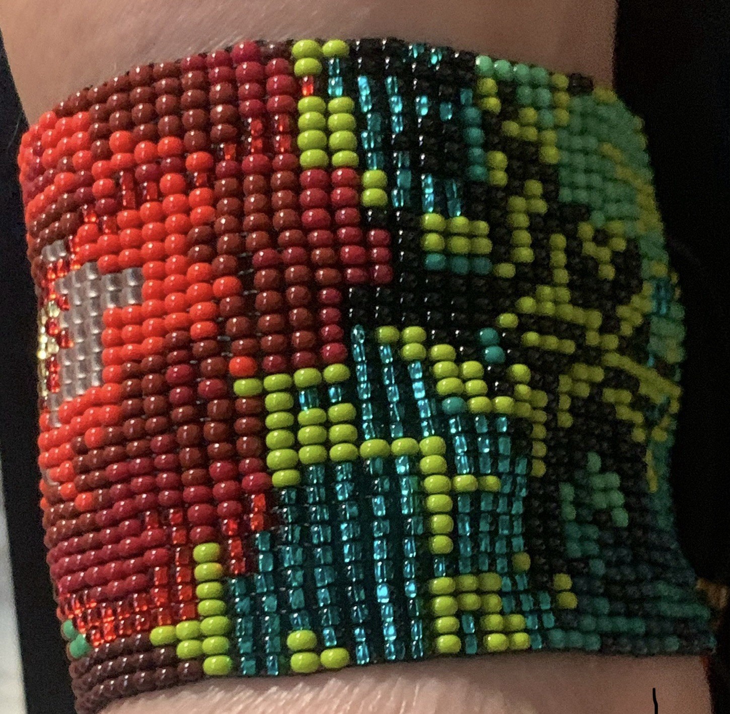 Beaded Bead Bracelet Wide, Colorful Tassels (Green, Red, Black, Etc.)