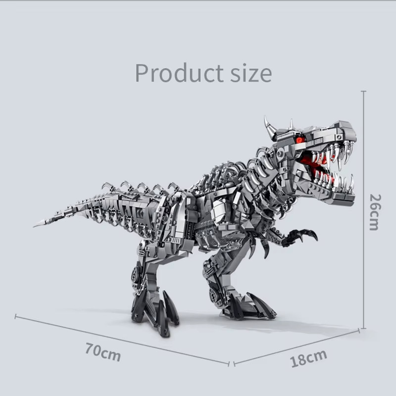 Dinosaur Building Blocks T Rex Model Toy with Lights Construction Brick Set