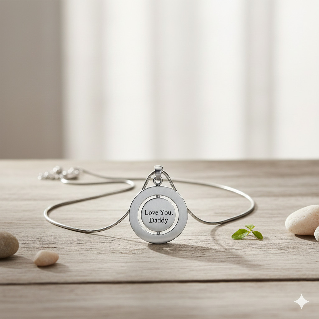 Rotating Personalized Square,Heart Necklace: Engraved Kids Names, Grandma Gift
