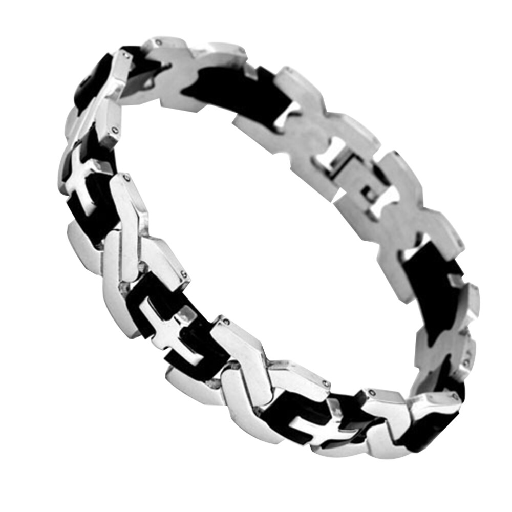 Stainless Steel Bracelets Link for Men Cross Mens Wristbands Bangle Man New
