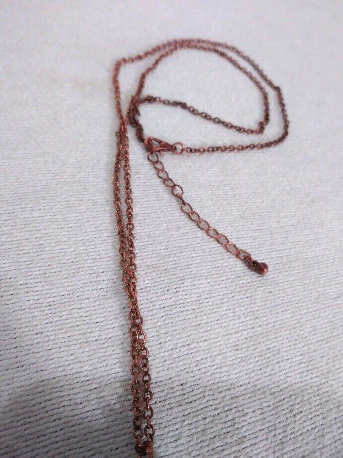 Vintage Silver Tone Copper Horn Claw Tooth Pendant Necklace 29″ Adjustable