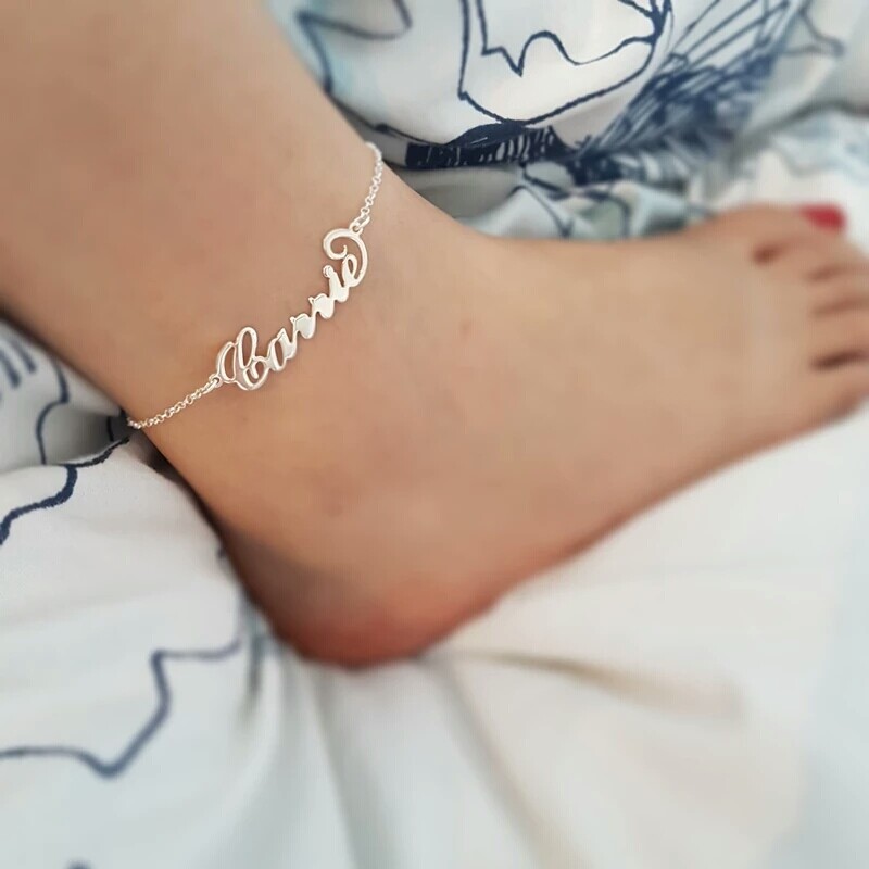 1-3 Names Custom Anklet Stainless Personalized Leg Chain Ankle Jewelry Gift Her