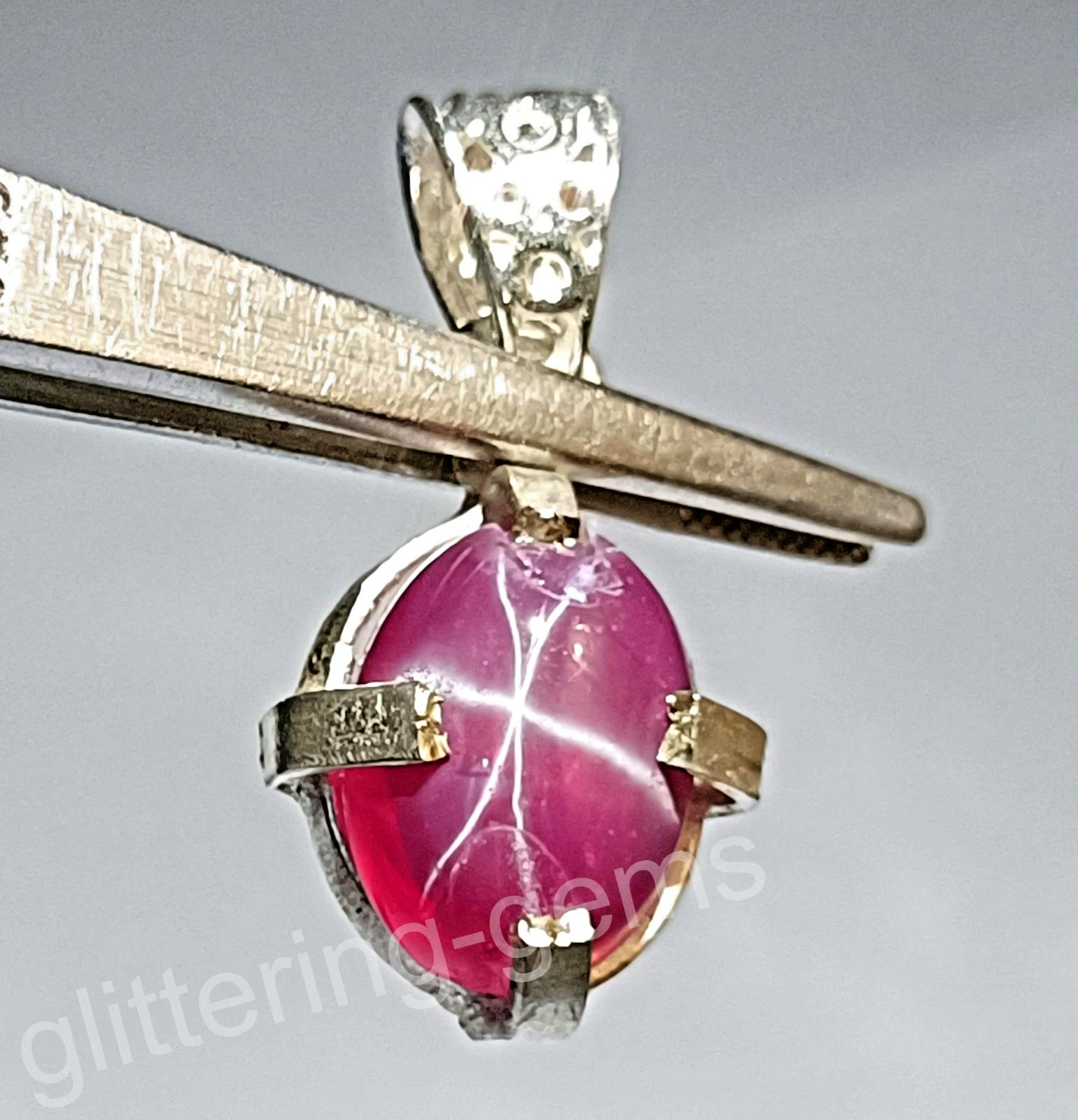 Natural 27.65 Ct Star Ruby Pendant Oval Shape 925 Solid Pendant Loose Gem 5DOS
