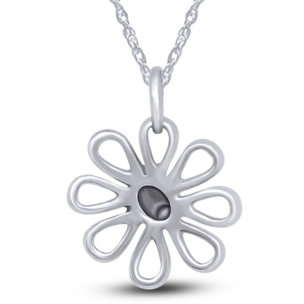 Whimsical Daisy Pendant Necklace Solid Gold Sterling Silver 925