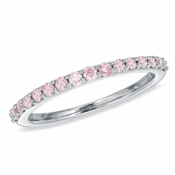 1/3 Ct Aniverasry Band Ring Round Cut Simulated Tourmaline 10K White Gold