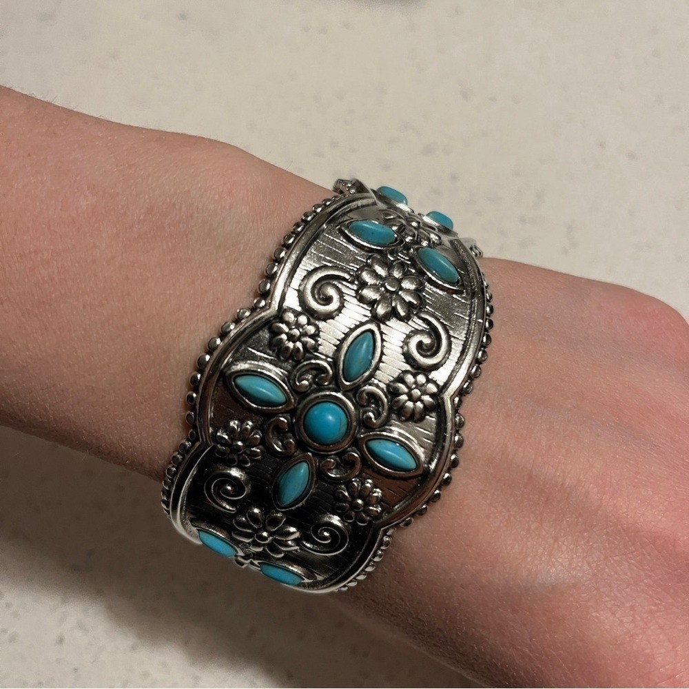 Bohemian Style fake Turquoise Iron cuff Bracelet