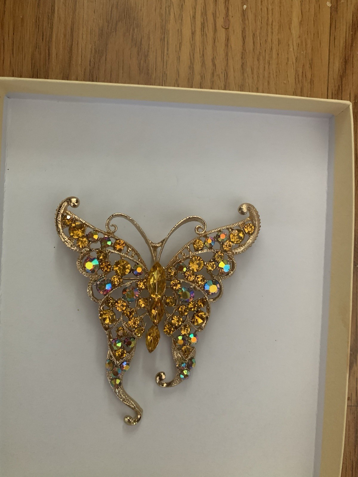 Butterfly Alloy Brooch With Crystal Embellishments Every Day Wear Or For Events