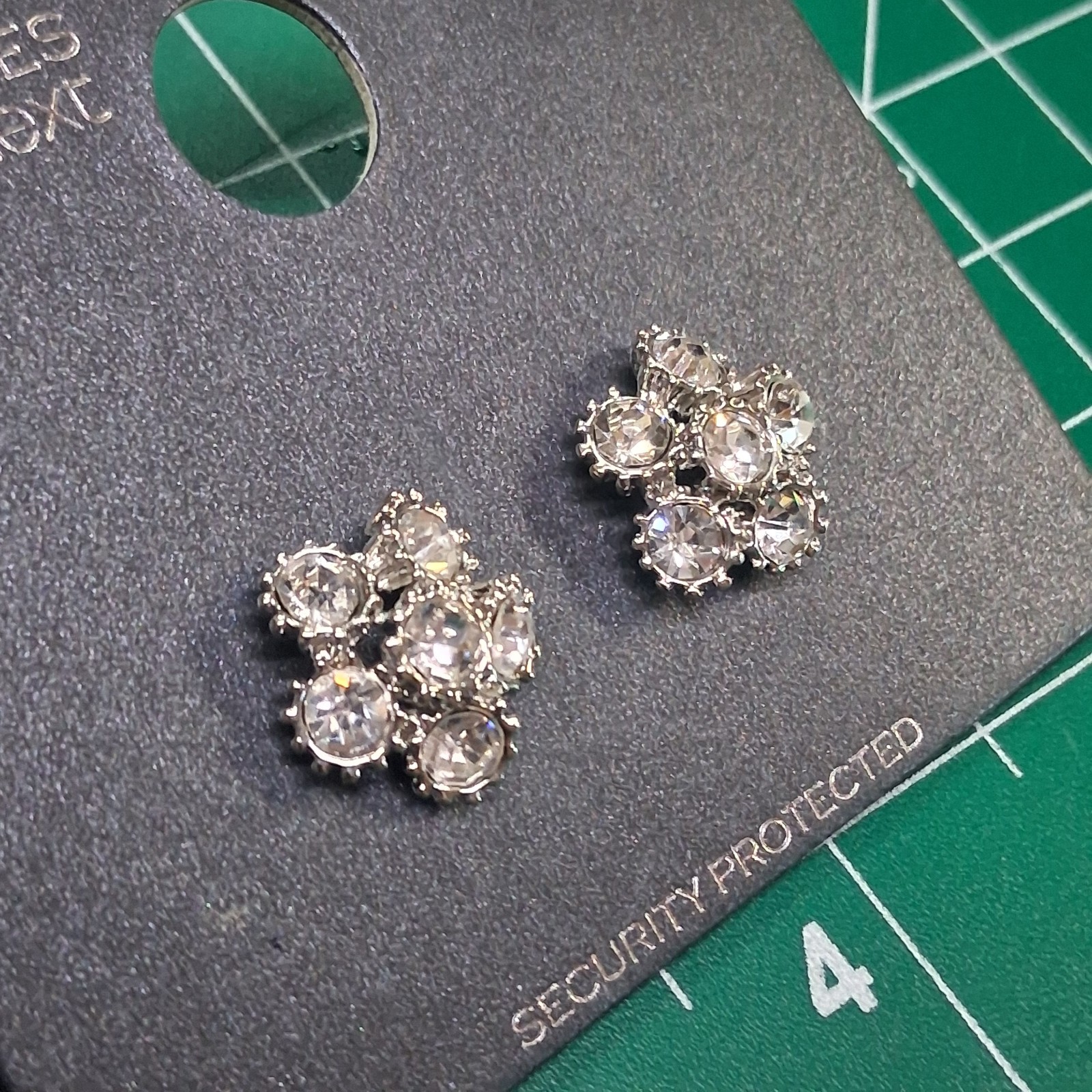 Accessories by Next 6 CZ Cluster Silver Tone Stud Earrings