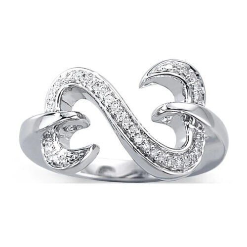 0.35CT Simulated Round Cut Sapphire Open Heart Proposal Women Ring in 935 Silver