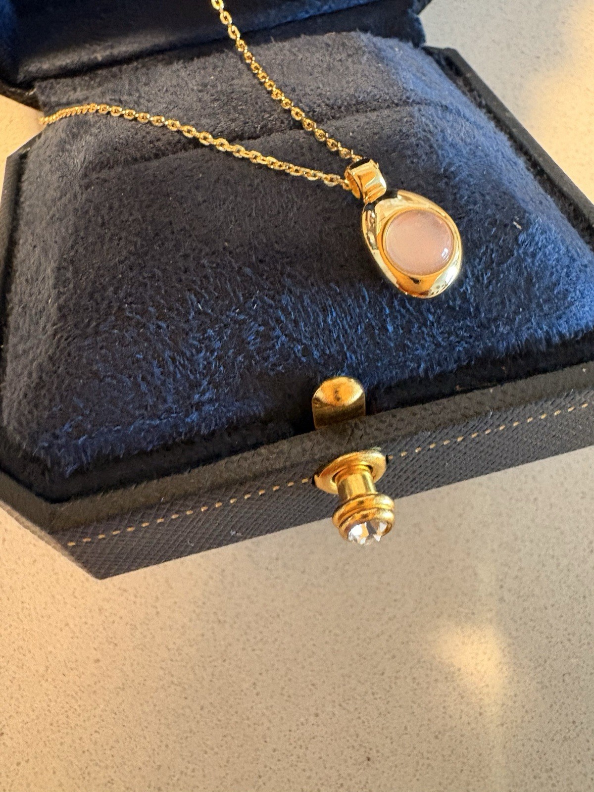 Genuine Chalcedony 18k Gold over Sterling silver necklace