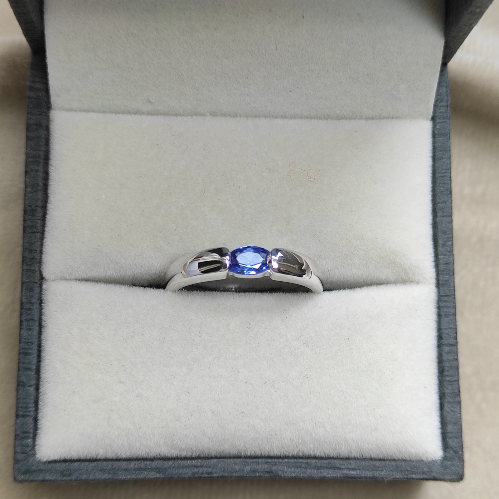 Blue sapphire ring | Tension setting ring | Gift for her | Women’s ring C6931